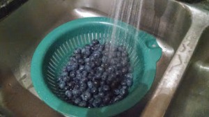 washing berries